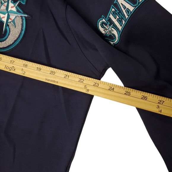SEATTLE MARINERS Sweater Adult Large Blue Embroidered Full Zip Outdoor Hooded - Picture 7 of 11
